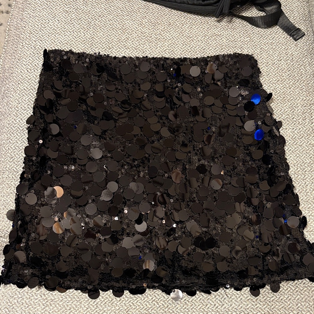 Windsor Black Sequin Mini Skirt